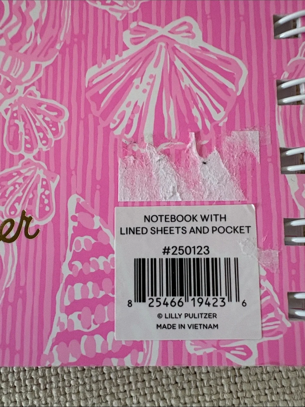 Lilly Pulitzer Navy, Pink & Teal Wave Print Folio Sleeve & Mini Notebook NWOT